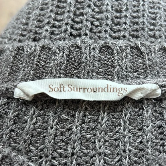 Soft Surroundings V-neck Ribbed Sweater Oversized Slouchy Cozy Relaxed - Picture 6 of 8